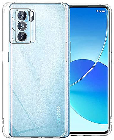 NOVAGO Compatible avec Oppo Reno 6 5G - Coque arrière Transparent en TPU Gel Souple Solide Anti Choc