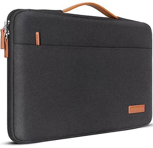 DOMISO Funda para Portatil Ordenador 14 Pulgadas,MacBook Air 15 M4 M3 M2 2025/MacBook Pro,Bolsa para 14-15 Pulgadas Lenovo,HP,Dell,Asus Chromebook,Laptop PC Case Sleeve Con Asa,Negro