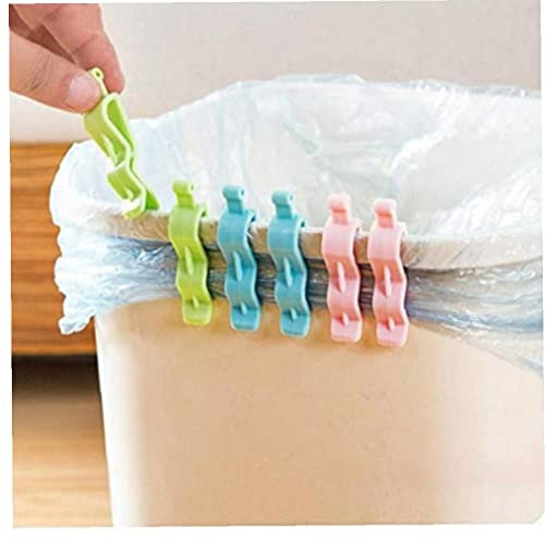 Zonster 6pcs Waste Bin Bag Dustbin Clamp Clips Plastic Clip Clamp Holders for Kitchen Garbage Trash Junk Bag Fixed Clip, One Size