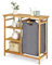 CASART Bamboo Laundry Basket, Bathroom Floor Cabinet Dirty Clothes Laundry Hamper with Pull-Out Bag & 3-Tier Open Shelves, Washing Laundry Bin Storage Organizer Shelf for Laundry Room