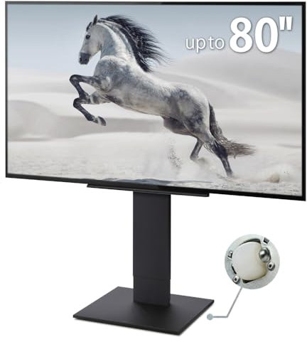 WALL V5 Low Type | Soporte de TV universal de 32 a 80 pulgadas, 75 pulgadas, con ruedas ocultas | Negro satinado
