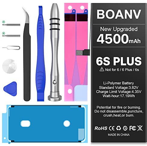 [7500mA] Battery for iPhone 6S Plus,(2025 New Version) Ultra High Capacity A1634/A1687/A1699 Battery Replacement with Professional Repair Tools Kits