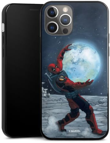 Slim Case extra dünn kompatibel mit Apple iPhone 12 Pro Silikon Handyhülle schwarz Hülle Deadpool Mond Marvel