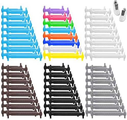 GZcaiyun 96 lacci in silicone, lacci elastici senza legatura, in silicone, per bambini e adulti, 8 misure, diversi colori, Colori misti., 8 Größen