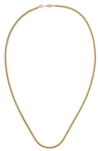 Akitsune Franco Kette 80 cm lang | 3 mm breit | Halskette Frauen Herren Edelstahl Karabiner Wasserfeste Herrenhalskette - Gold