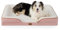 Bedsure Letto per Cani Grande 106x80x16.5cm - Divano per Cani Taglia Grande in Uovo Foam, Colore Rosa, Cuscino per Cani Sfoderabile e Lavabile