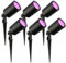 Ledvion - 6X RGBWW LED Strahler, Schwarz, IP65, 5W, RGBWW, 1 Meter Kabel, LED Strahler, Außen Garten Spot