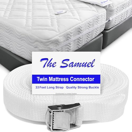 The Samuel Twin to King Mattress Strap - Twin Connector for Converting Split Twins or Twin XL to King | 33ft Long Mattress Joiner Connecting Belt - Convert Twin Beds into King - Twin To King Convertor