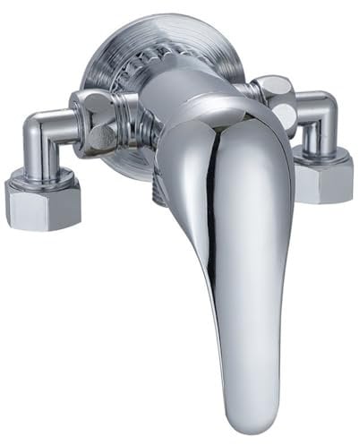 Mezclador para ducha y baño de latón cromado – Válvula de control de pared para agua fría y caliente