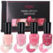 Jelly Pink Nail Polish - 4Pcs Peel Off Nail Varnish Sets - Water-Based Quick Drying Nail Polish Set All Seasons Art Salon Mother's Day Gifts Manicure