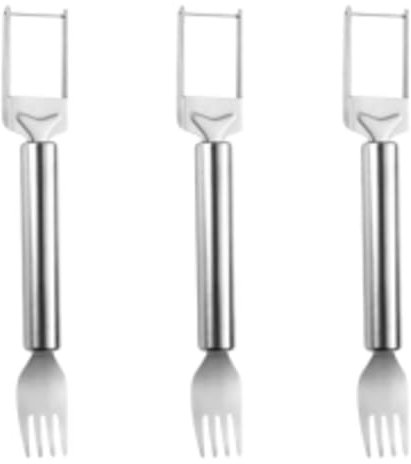 3Pcs Watermelon Cutter - 2 in 1 Watermelon Slicer & Cutter | Watermelon Fork Cutter | Fruit Forks | Stainless Steel Fruit Cutting Fork Water Mellon Slicer Cutter Cube Cutting Tool for Kitchen Gadget