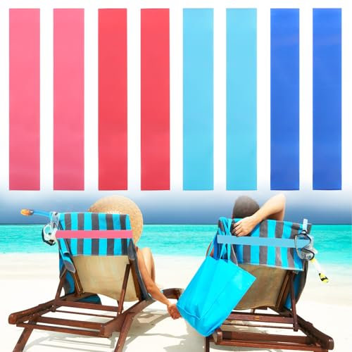 8Pcs Elastic Sunbed Towel Bands, Towel Bands for Beach Sun Loungers, Best Beach Chair Towel Clips, Beach Towel Holder for Cruise Chair 2*(Standard Blue+Light Blue+Light Pink+Pink02, 0.6mm Thick)