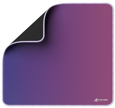 ATTACK SHARK CM03 eSports Gaming Mouse Pad, Water Resistant Coating Large Mouse Mat, Heavy Textured Smooth Control Surface, Non-Slip Rubber Base, Micro-Knit Stitched Edges, 450x400x4mm-Gradient Purple