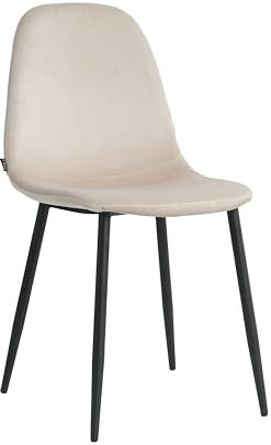 Mevsim Store Esszimmerstuhl Creme – Samtstuhl ohne Armlehne – Bequem, Modern & Gepolstert – Metallbeine – Für Küche, Wohnzimmer & Büro – Lieferung in 1 Paket