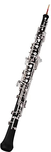 Funien Professionelle Oboe C-Taste, halbautomatischer Stil, versilberte Tasten, Holzblasinstrument mit Oboenrohr-Handschuhen, Lederetui, Tragetasche, Reinigungstuch, Mini-Schraubendreher