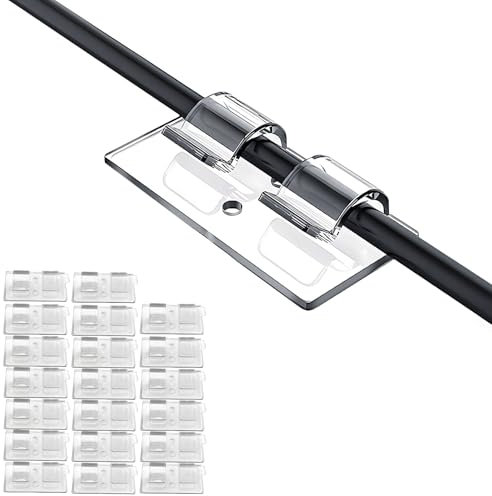 Selbstklebende Kabel-Clips-Organizer, Kabel-Management, Drahthalter für Wand, starker Kabel-Organizer unter dem Schreibtisch, Auto, PC, Weihnachtslicht für drinnen und draußen, 20 Stück