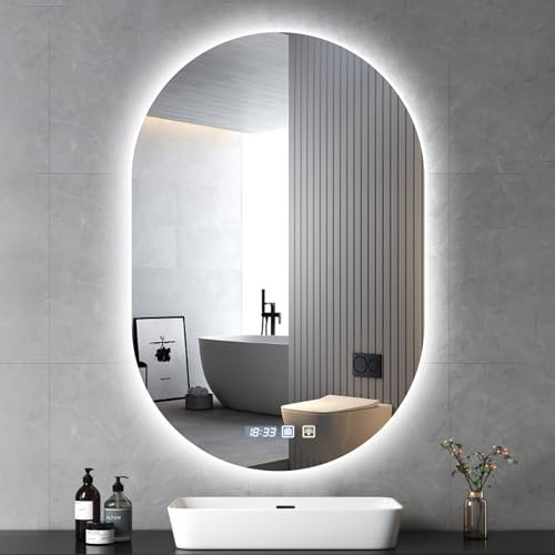 Bellanny Badspiegel LED Spiegel mit Beleuchtung 75x50cm | Wandspiegel Badezimmerspiegel | Kosmetikspiegel Schminkspiegel, Touch-Schalter, 3 Lichtfarben, Dimmbar, Antibeschlag,IP44, Horizontal/vertikal