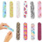 hioseyre 20Pcs Multicolor Flowers Mini Nail Files, Double-Sided, Washable Emery Boards for Nails, Manicure Tools