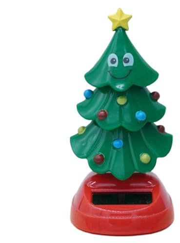 Jouet de danse à énergie solaire - Arbre de Noël de danse solaire - Arbre de Noël du danseur Bobblehead du tableau de bord de la voiture - Nouveauté danseuse avec tête te
