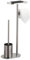 BGL Freistehendes Toilettenbürsten-Set mit Toilettenpapierhalter, Gebürstetes Nickel Edelstahl, 3-in-1 Badezimmerzubehör mit Ablage, Modernes Design