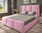 MOORCROFT BEDS Ottoman Bed Wing Panel Plush Velvet Bed Frame (Pink, 4FT Small Double Bed With Storage And Mattress)