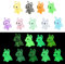Stiesy 90Pcs 9 Colors Luminous Resin Dog Slime Charm Beads Glow in the Dark Pet Dog Ornaments 3D Animal Display Decorations Flatback No Hole Beads for Jewellry Making Micro Landscape Garden Home Decor