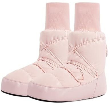 GIJMZY Ballett Warm Up Boots Frauen Ballett Stiefel Schuhe Warm Up Booties Winter Tanz Stiefel Plüsch Tanz Baumwolle Schuhe Warme Anti-Slip Ballett Schuhe Training Schuhe(Pink,34)