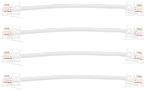 EMSea 4 Pezzi Cavo Telefonico Corto RJ11 6P4C Maschio-Maschio da 3 Pollici