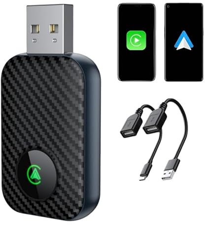 Wireless CarPlay Adapter UK for iPhone Android Auto Converts Wired to Wireless CarPlay Plug & Play USB-C/A for iOS 10+/Android 11+, Fits Cars 2016+