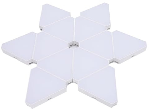 Eujgoov 12 Set Music Sync RGB LED -Leuchten Dreieckiges Wandlicht für Gaming Cool App Sound Fernbedienung, Dekorative Dreieckige Panel