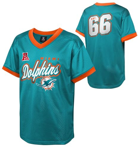 NFL Kinder Jugend Jungen 8–20 Offiziell lizenziertes Division Established Team Color Mesh V-Ausschnitt Wordmark Primary Logo Trikot
