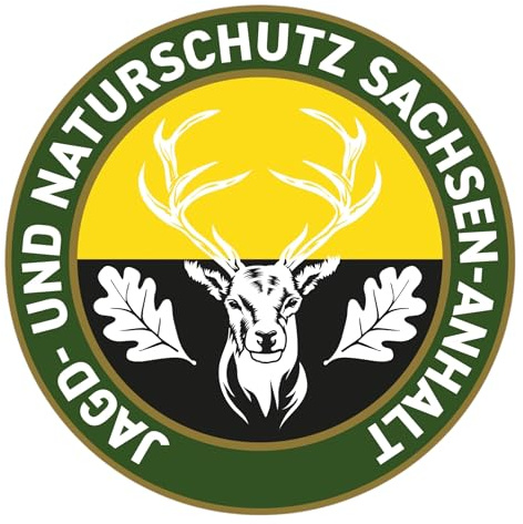 Jagd Aufkleber Sachsen-Anhalt – Premium Auto Sticker mit Jagd- & Jagdhund-Motiven, Rund Ø 10 cm – wetterfester Kfz-Aufkleber für Auto, Heckscheibe, Kofferraum – Jäger Geschenk – Made in Germany