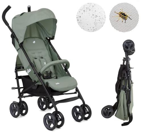 Joie Nitro LX Buggy & Sportwagen nur 7,7 kg Reisebuggy | Reisebuggy mit Liegefunktion, Einzelfederung & verstellbarer Rückenlehne, inkl. Regen- & Insektenschutz