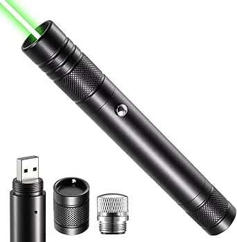 Happoyeer, torcia luminosa ricaricabile USB a lunga distanza per schermi TV/LED/LCD, torcia tattica per ufficio/campeggio/astronomia/edilizia