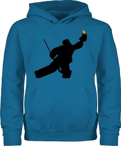 Shirtracer Kinder Hoodie Jungen Mädchen - Sport Kleidung - Towart Eishockey Eishockeytorwart - 116 (5/6 Jahre) - Himmelblau - 25. Geburtstag Hockey Pullover Ice Pulli Torwart Junge tormann Kids