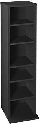 Lillyvale DVD Storage Tower Rack 102 CD unit shelf organiser archieve wood black White (Black)