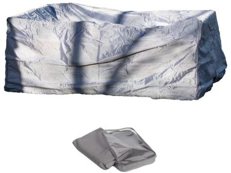 Acamp Abdeckung für Gartenmöbel Größe S | wasserdicht, schmutzabweisend, UV-beständig | Abdeckplane in anthrazit | Schutzhülle für Gartenmöbel in 185x125x85 cm