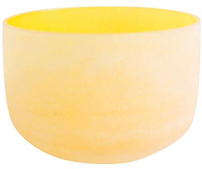 ENERGYSOUND Klangschale mit Solarplexus-Chakra, 432 Hz, gelber Quarzkristall, 20,3 cm, Klangheilung und Meditation