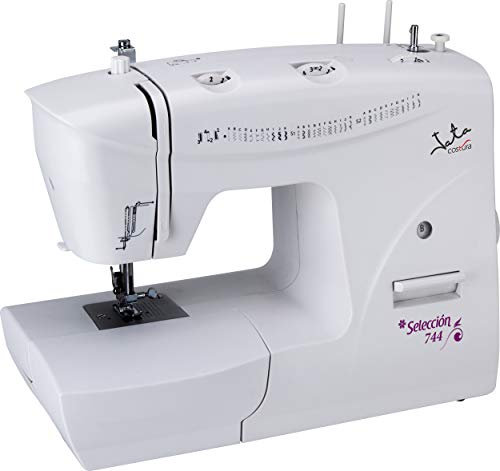 Jata MC744 Máquina de Coser con 33 Diseños de Puntada Pespunte y Zigzag Ojal en 4 Tiempos Con Pedal Electrónico para Control de Velocidad Juego Completo de Accesorios