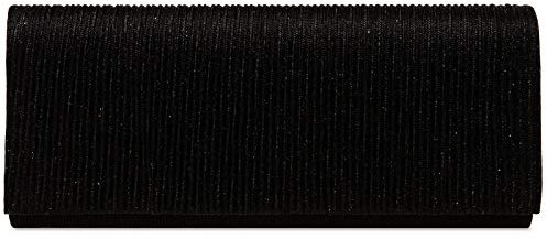 Caspar TA514 elegante Damen Glitzer Clutch Abendtasche, Farbe:schwarz, Größe:Einheitlich