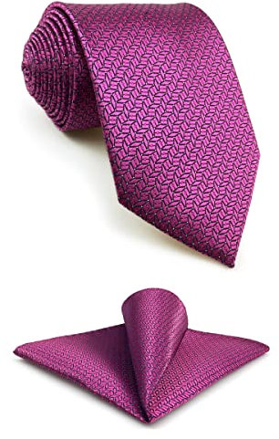 S&W SHLAX&WING Fushia Herren Krawatte Seide with Einstecktücher Violett