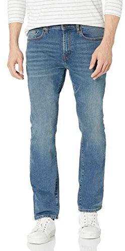 Amazon Essentials Men's Jeans, Slim Fit Stretch, Bootcut - Discontinued Colours, Medium Blue Vintage, 34W / 32L