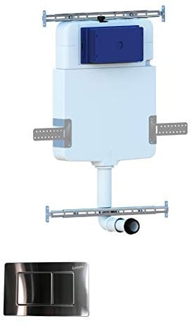Giorgy Cassetta Da Incasso Per Wc a terra Completa Di Placca In Acciaio Inox Satinato, raccordi per Sanitari Inclusi