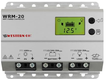 Western CO. WRM20+ Laderegler 20A MPPT + RS485, Silber, 24V DC, 015566