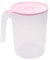 Plastikkrug mit Deckel Heißes Und Kaltes Getränk Krug Saft Milch Kaffee Eistee Krug 2000Ml (Pink)