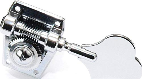 GraphTechPRB-4401-C0 Ratio Tête de machine à basse avec bouton classique en forme de feuille de trèfle – 4 cordes, 4 en ligne, basse latérale (gauche) – Chrome