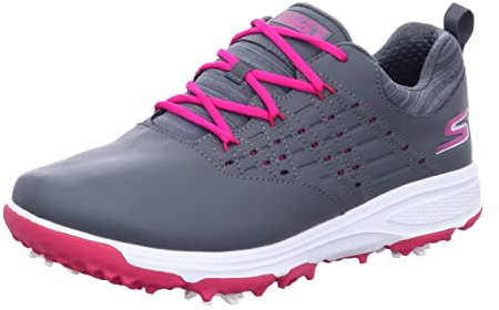 Skechers GoGolf Pro2 Kids Spiked Golf Shoes Charcoal/Pink 4 (37)