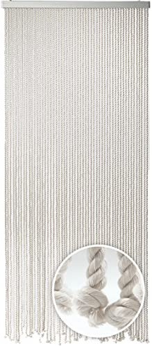 Kobolo Seilvorhang Türvorhang MARITIM Weiß 54 Stränge, Terrasse - Balkon, 90 x185/195 cm - rechteckig - Wohnzimmer