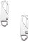 2 Stück Reißverschluss Schieber, Reißverschluss Lasche Ziehen Ersatz, Abnehmbare Zipper Pull Tabs, für Bekleidungsjacken, Koffer, Stoff, Rucksack, Gepäck, Bastelarbeiten(Silber, 37x10x3.7 mm)