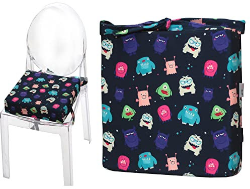 Emi&Sam SITZKISSEN Sitzerhöhung für Kinder Stuhlkissen Kinderstuhl Hochstuhl Tragbar Baby Kind Stuhl Kissen (3. Monsters)